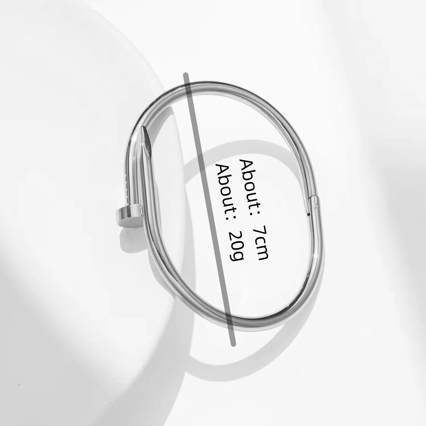 Venusiva Luxury Titanium Steel Cuff Bracelet Women's Non-Fading Stainless Steel round Style Fashion Jewelry