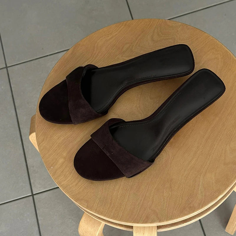 Venusiva Women's Elegant Open-Toe Slides Summer Fashion Wedge Heels Ladies Evening Party Slippers Comfortable Pull-On Design